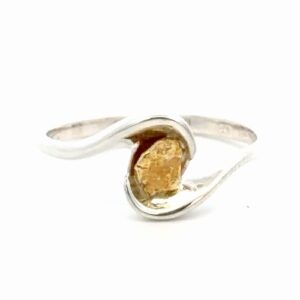 Simple Sterling Silver & Gold Nugget Lady's Ring RL621NSS