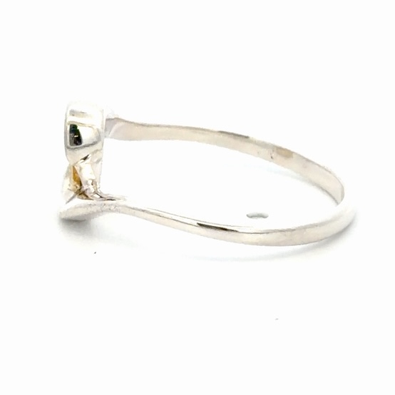 Simple Sterling Silver & Gold Nugget Lady's Ring RL621NSS - Image 2