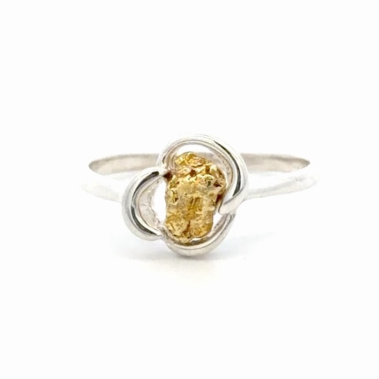 Unique Sterling Silver & Gold Nugget Lady's Ring RL622SS