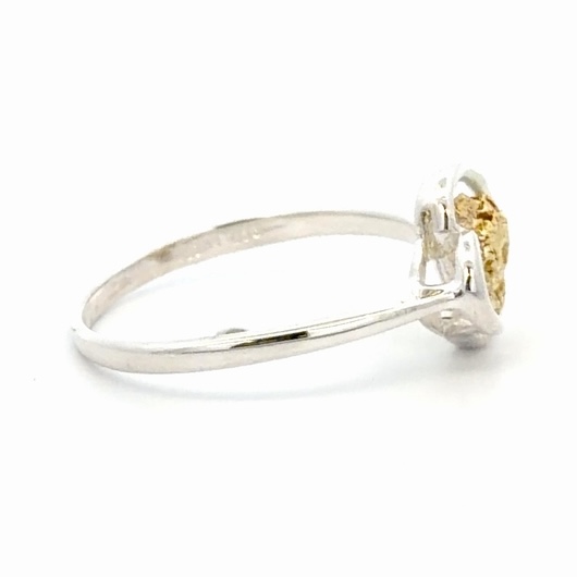 Unique Sterling Silver & Gold Nugget Lady's Ring RL622SS - Image 4