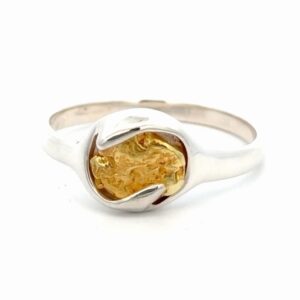 Sterling Silver & Gold Nugget Lady's Ring RL650NSS