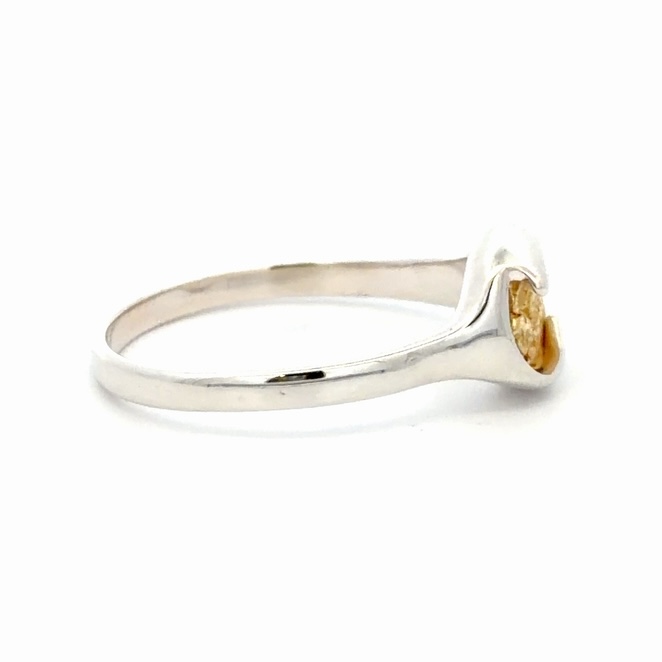 Sterling Silver & Gold Nugget Lady's Ring RL650NSS - Image 4