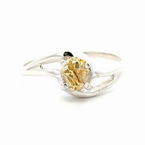 Lady's Gold Nugget & Sterling Silver Ring RL696NSS