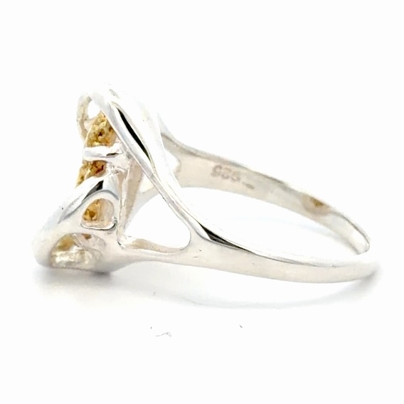 Sterling Silver & Gold Nugget Free Form Lady's Ring RL784SNSS - Image 2