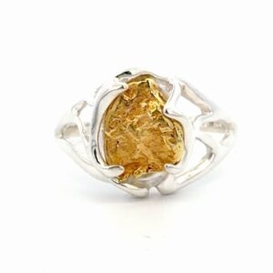 Free Form Gold Nugget & Sterling Silver Lady's Ring RL958NSS