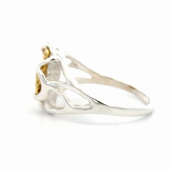 Free Form Gold Nugget & Sterling Silver Lady's Ring RL958NSS - Image 2