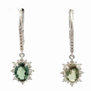 Alexandrite 14K White Gold Estate Earrings 076428