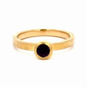 Amethyst & Textured Gold Ladies Estate Band 077316