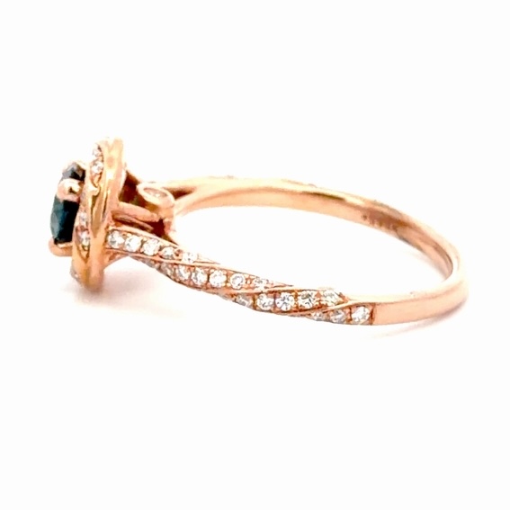 Blue Topaz Rose Gold Ladies Estate Ring 077322 - Image 2