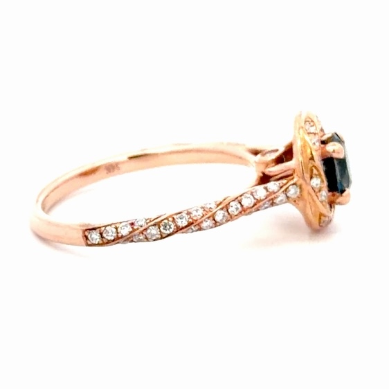Blue Topaz Rose Gold Ladies Estate Ring 077322 - Image 4
