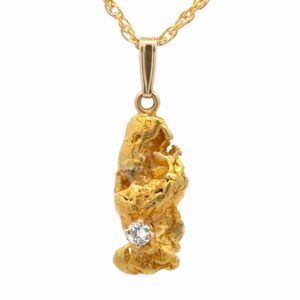 Gold Nugget & Diamond Estate Pendant 078361