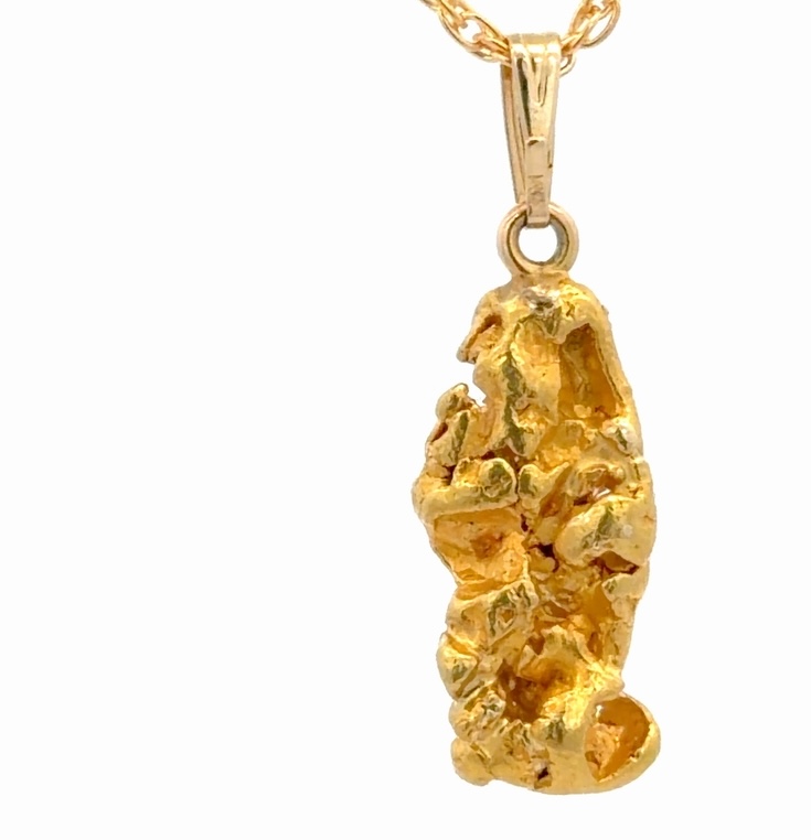 Gold Nugget & Diamond Estate Pendant 078361 - Image 3