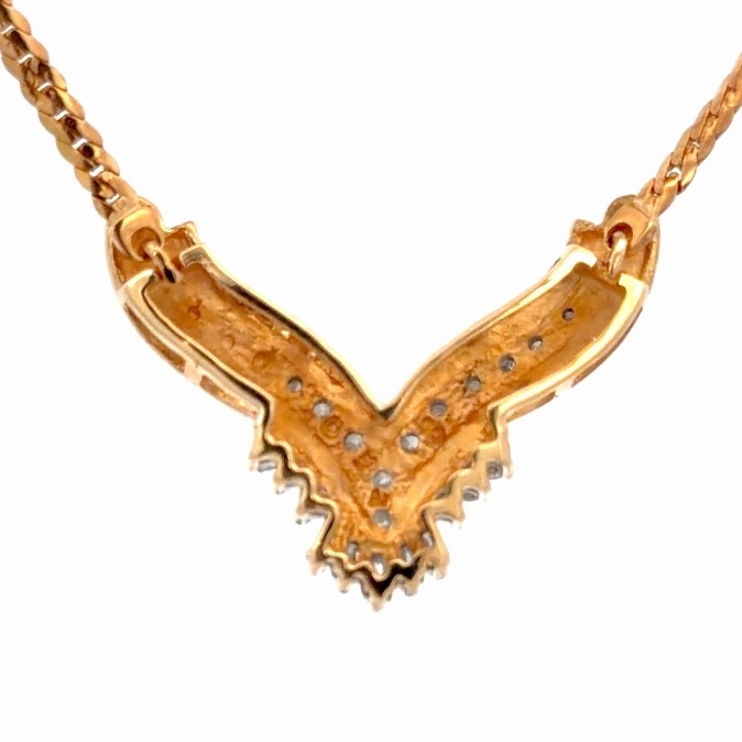 Diamond & 14k Yellow Gold Ladies Estate Necklace 5479 - Image 3