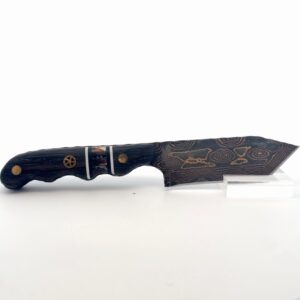 Compact EDC Tanto Oak & Mammoth Knife 8051