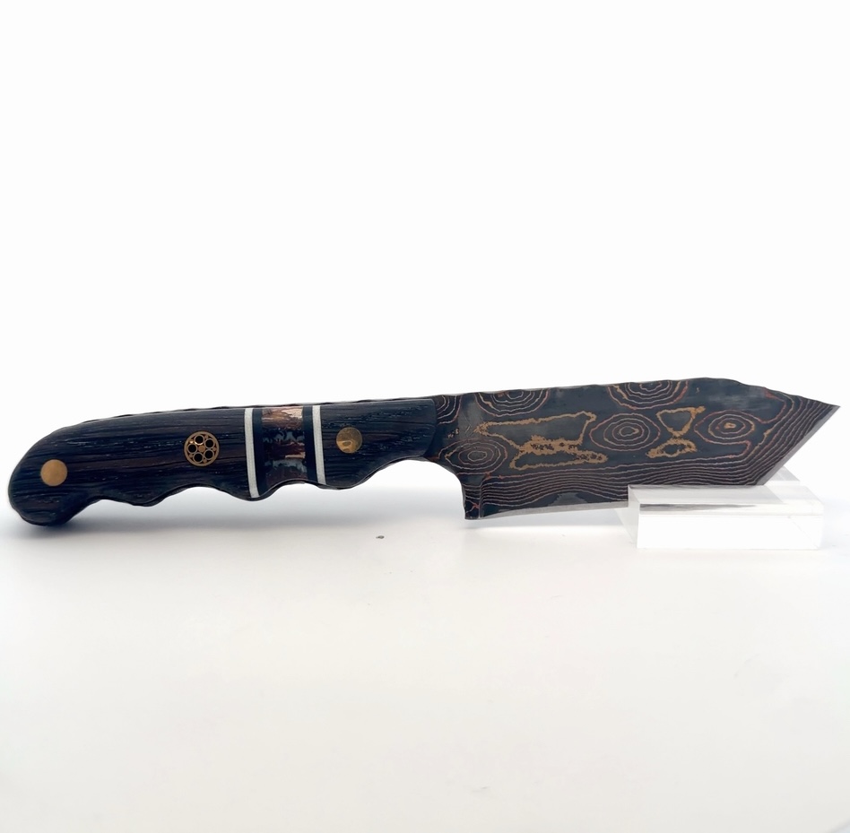 Compact EDC Tanto Oak & Mammoth Knife 8051