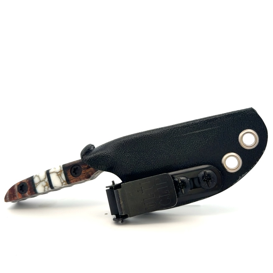 Semper Sharp Puffin Hawaiian Koa & White Turquoise & Mammoth Molar Knife 8226 - Image 2