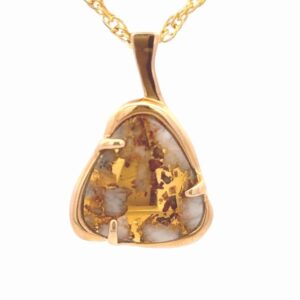 Three Pronged Gold Quartz Pendant PSC115LQX