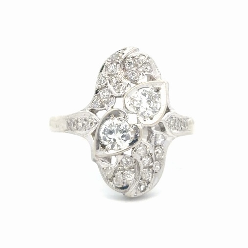 Antique Diamond Heart Ladies Estate Ring 077347