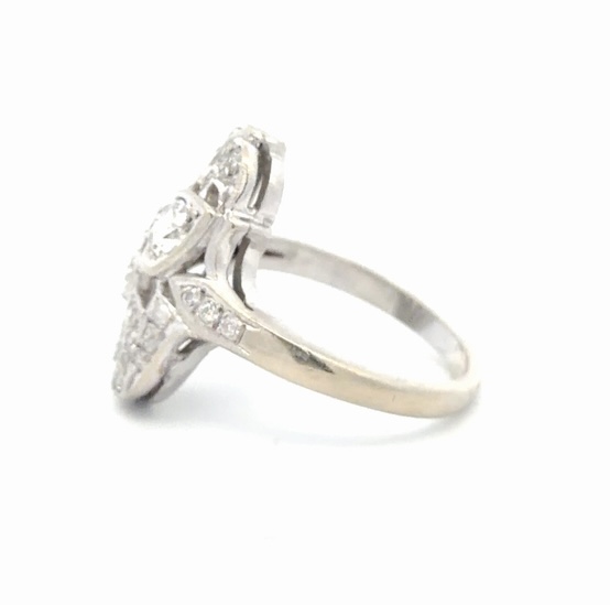 Antique Diamond Heart Ladies Estate Ring 077347 - Image 2