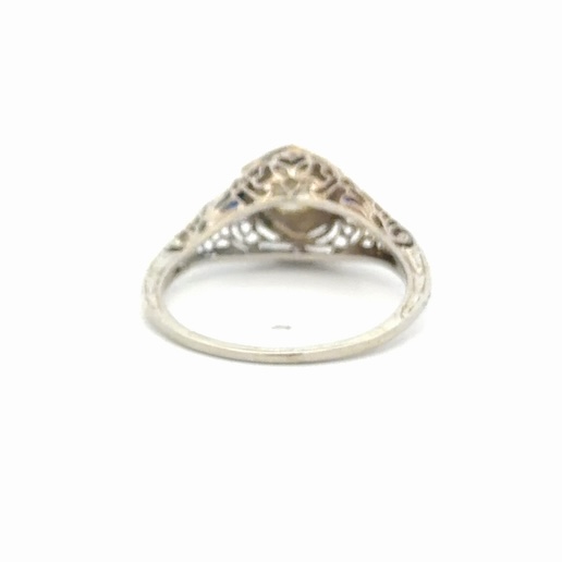 Synthetic Sapphire & Diamond Antique Ladies Estate Ring 077348 - Image 3