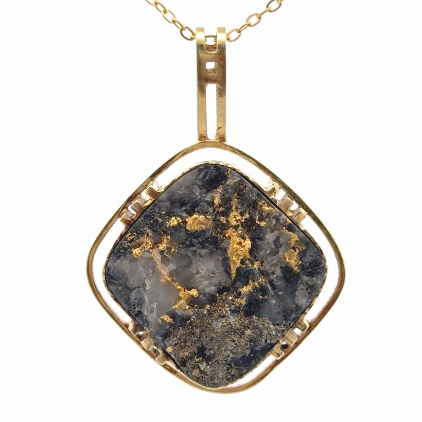Black Gold Quartz Estate Pendant 077354