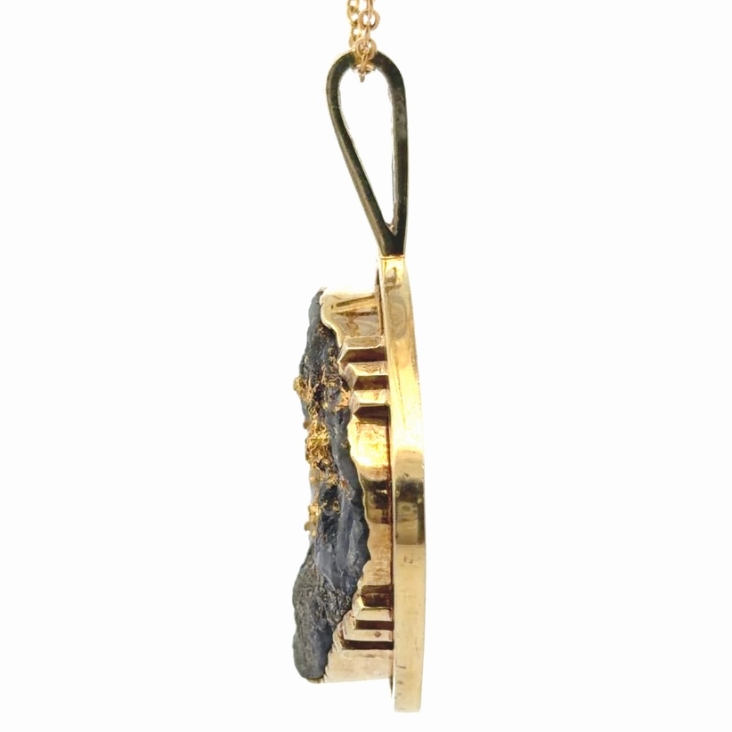 Black Gold Quartz Estate Pendant 077354 - Image 2