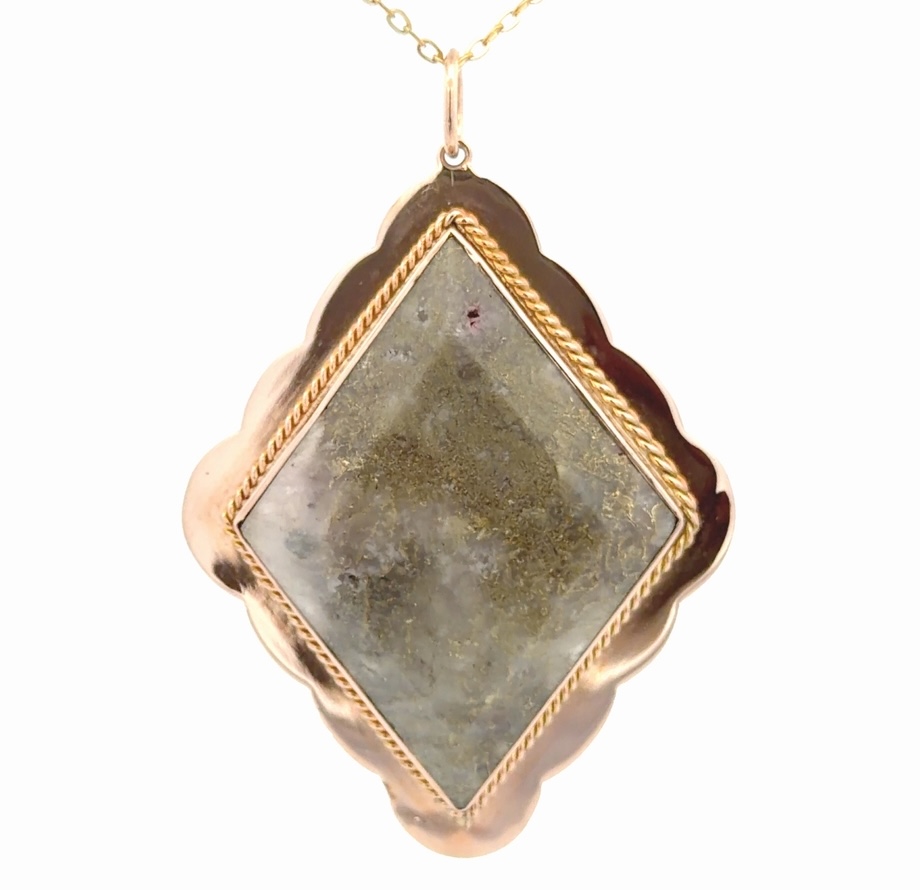 Antique Gold Quartz Estate Ladies Pendant 077355