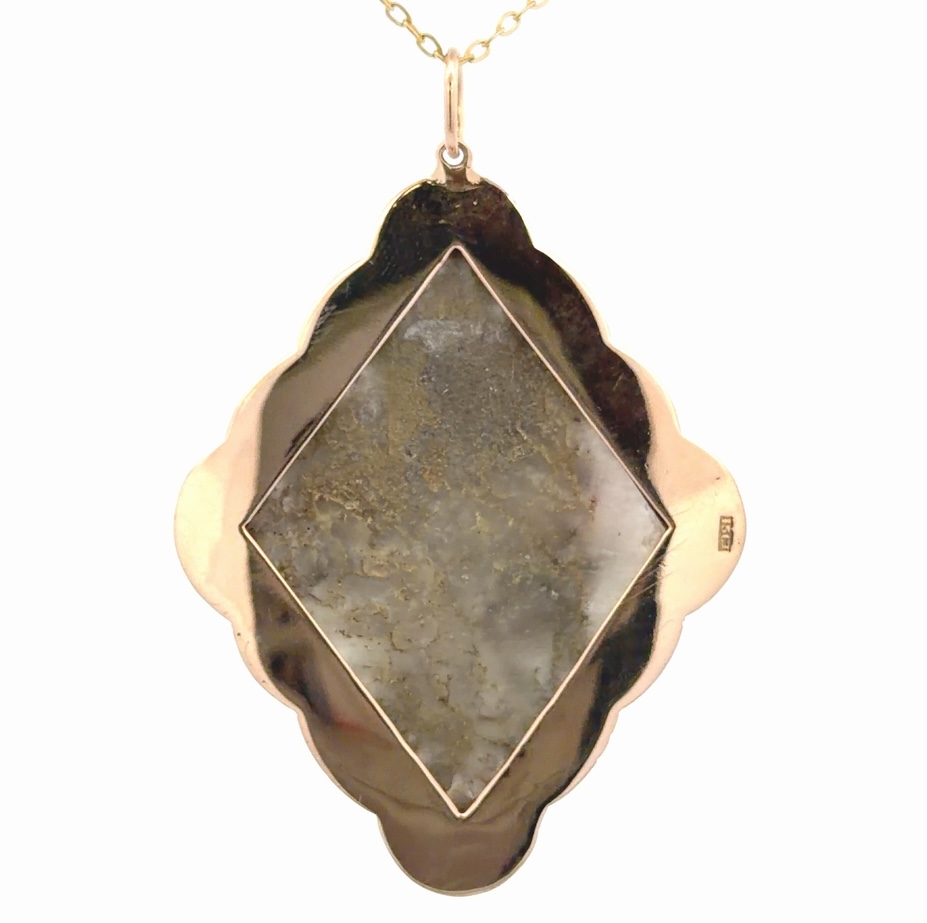 Antique Gold Quartz Estate Ladies Pendant 077355 - Image 3