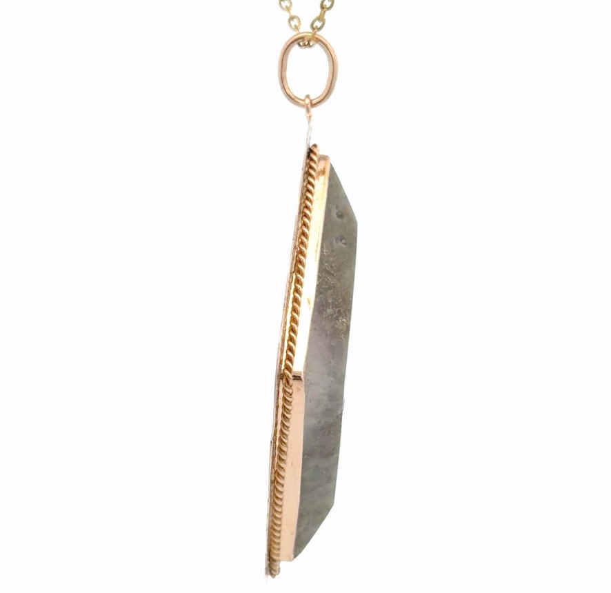 Antique Gold Quartz Estate Ladies Pendant 077355 - Image 4