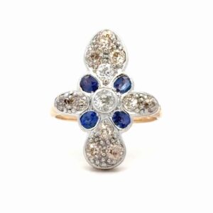 Garnet, Glass, Doublets & Diamond Ladies Estate Ring 077360