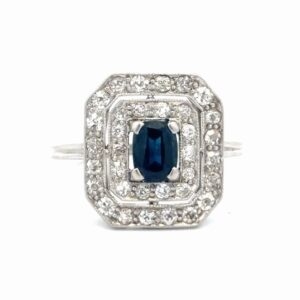 Ladies Diamond & Sapphire Estate Ring 077365