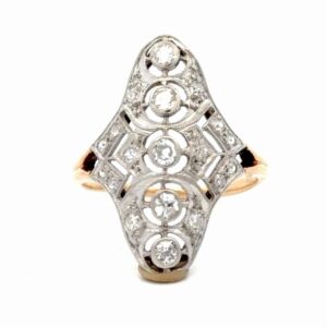 Mine Cut Diamond Ladies Estate Ring 077367