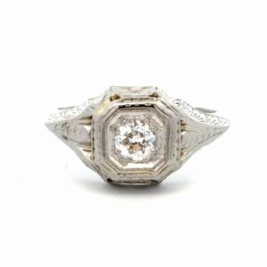 Single Euro Cut Diamond Ladies Estate Ring 077370