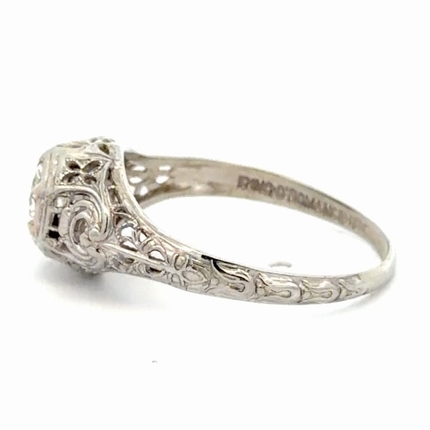 Single Diamond Vintage Ladies Estate Ring 077373 - Image 2
