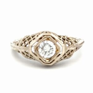 Art Deco Ladies Estate Diamond Ring 077377
