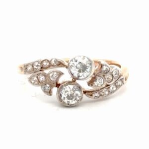 Mine Cut Diamond Ladies Estate Ring 077379