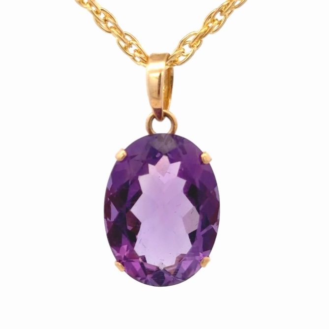 15ct Amethyst Estate Pendant 078184