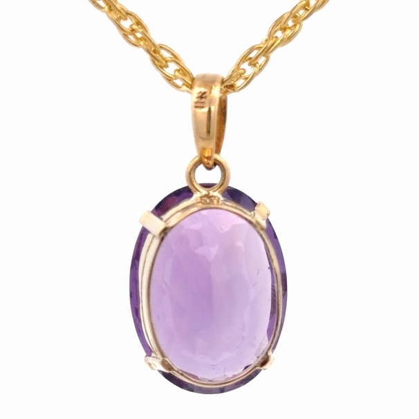 15ct Amethyst Estate Pendant 078184 - Image 3