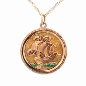 19K Sailboat Estate Pendant 078185