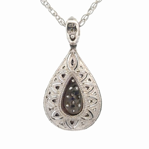 Teardrop Multi Diamond Ladies Estate Pendant 078349 - Image 3