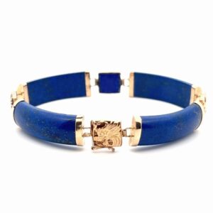 Lapis Linked 14K Dragon Estate Bracelet 078378
