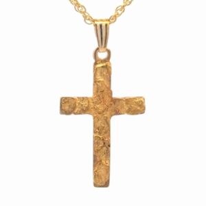Gold Nugget Gold Filled Estate Cross Pendant 078383