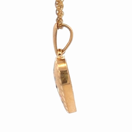 14K & Enamel Heart Estate Pendant 090674 - Image 2