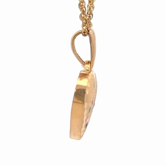 14K & Enamel Heart Estate Pendant 090674 - Image 4