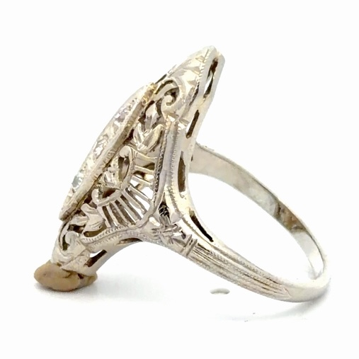 Art Deco Mine Cut Diamonds Ladies Estate Ring 077369 - Image 2