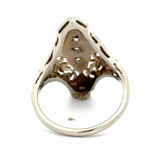 Art Deco Mine Cut Diamonds Ladies Estate Ring 077369 - Image 3