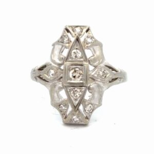 14K White Gold & Diamond Ladies Estate Ring  077371