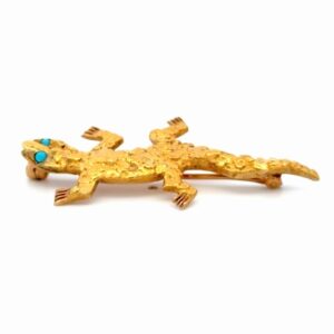 Gold Nugget Lizard Estate Pin 077381