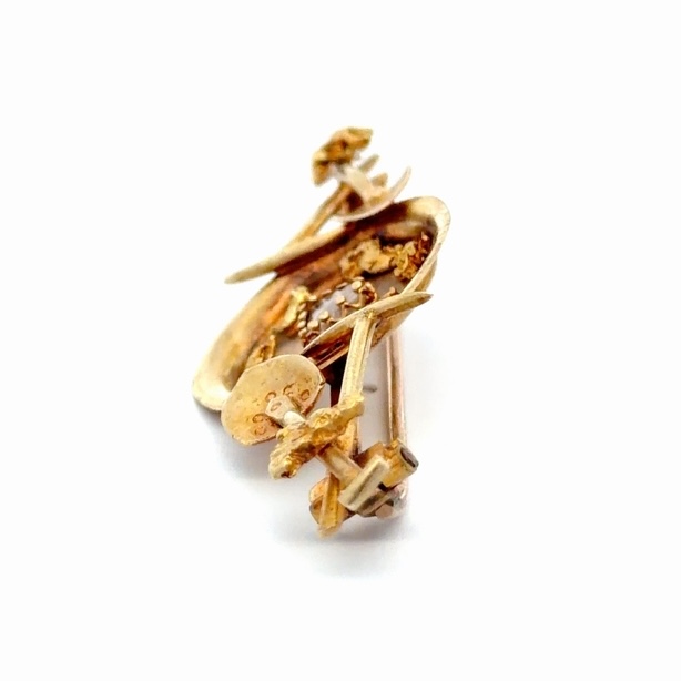 Rough Diamond Gold Pan Estate Pin 077384 - Image 2