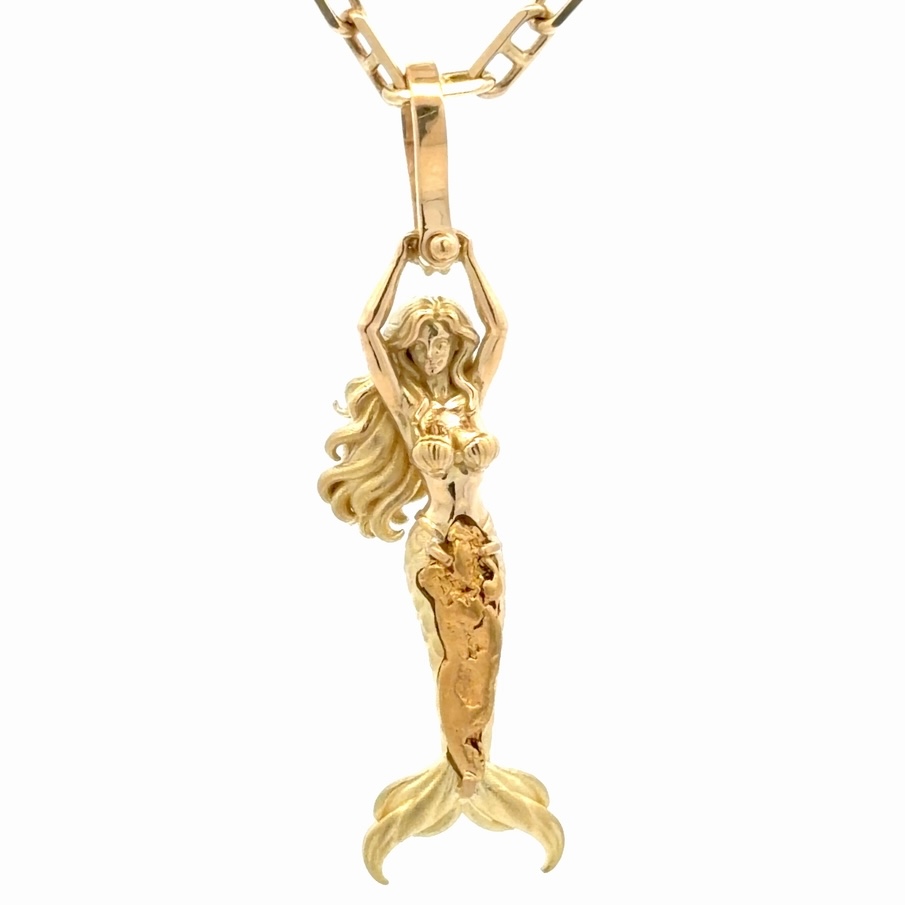 18k & Nugget "Golden Mermaid" Pendant